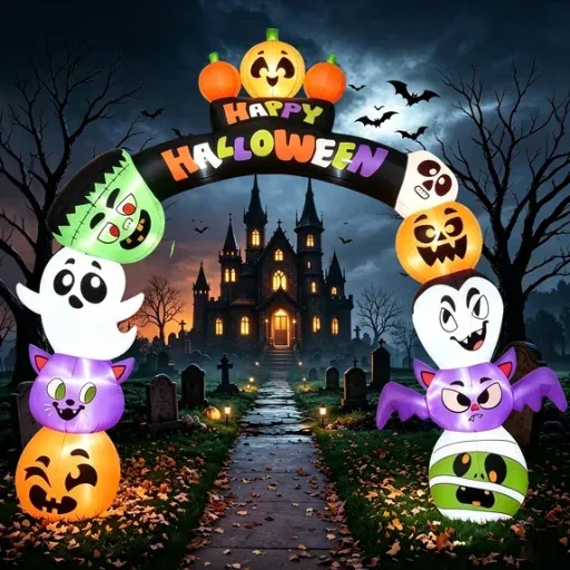 Joyfy 8 ft Halloween Inflatable Pumpkin Archway