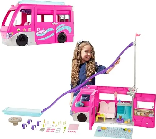 Barbie Dream Camper Playset w/ 60+ Accessories & 7 Play Areas