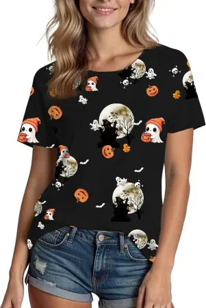 Xlievo Women's Halloween Graphic T-Shirt