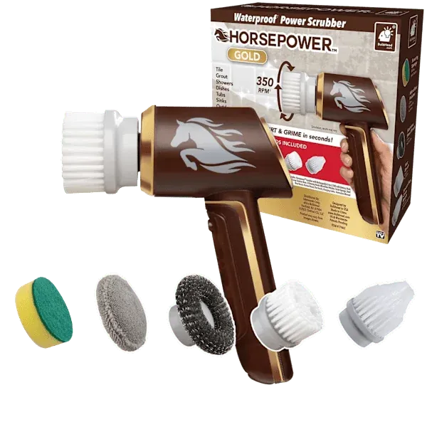 6-Piece Horsepower Waterproof Power Scrubber Gold Edition