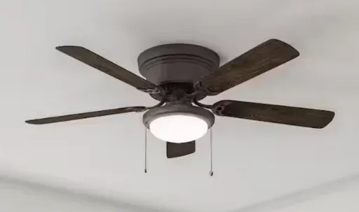Hampton Bay Hugger 52 in. LED Indoor Brown Espresso Bronze Ceiling Fan with Light Kit