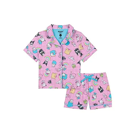 2-Pc Baby Girls Button Front Top and Shorts Pajama Set (Various)