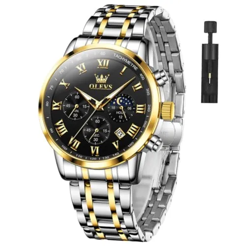 OLEVS Men's Stainless Steel Analog Quartz Watch