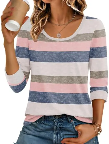 Ekouaer 3/4 Sleeve Womens Tops