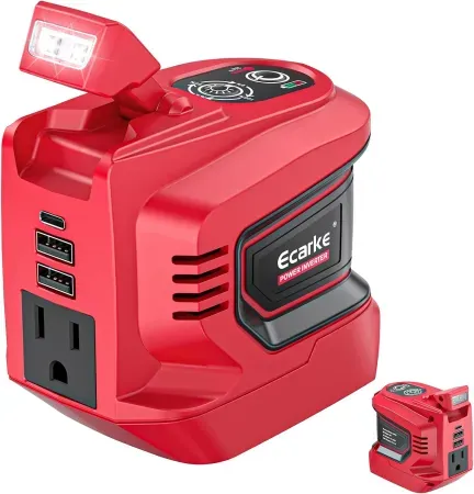 220W Ecarke Inverter for Milwaukee 18V Batteries w/ AC Outlet