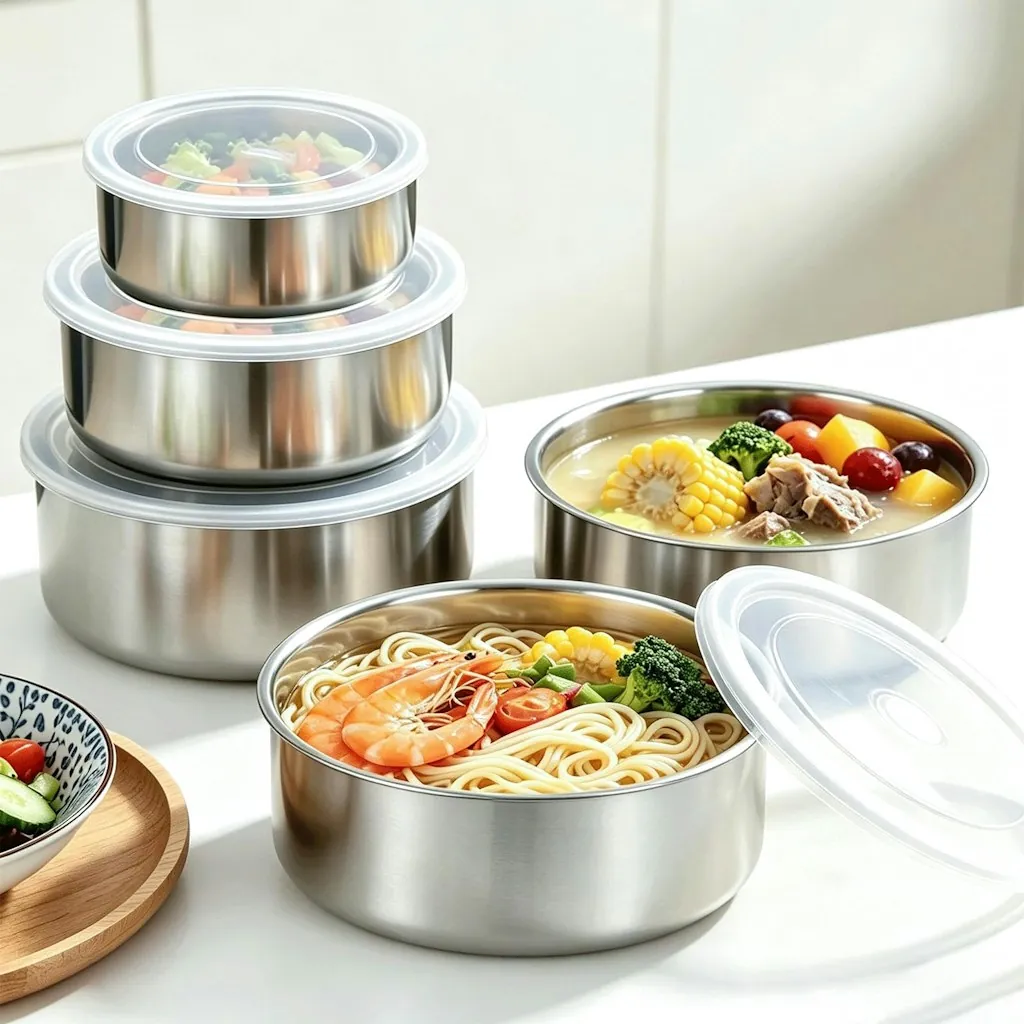 5-Piece Stainless Steel Food Storage Container Set
