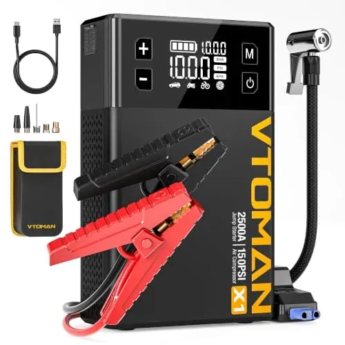 VTOMAN X1 LiFePO4 Jump Starter with Air Compressor