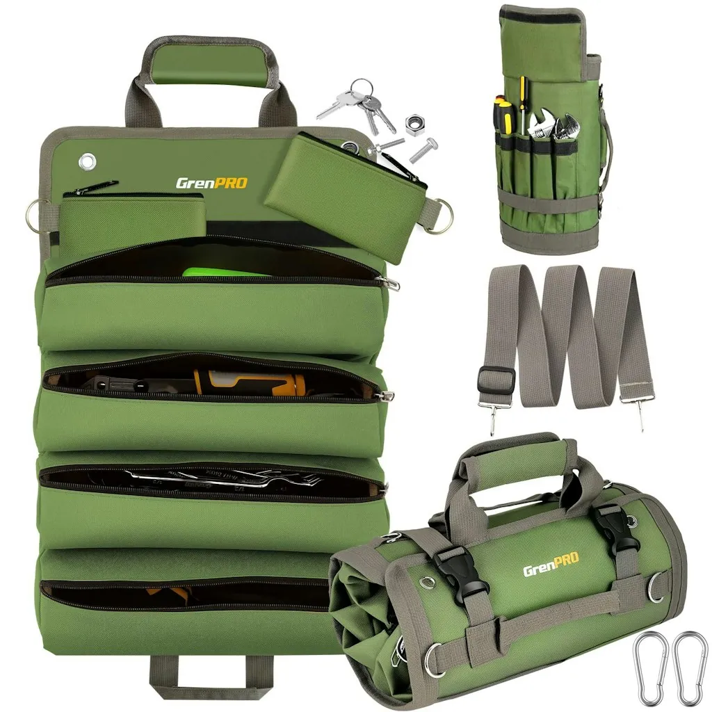 Roll Up Tool Bag w/ Detachable Pouches