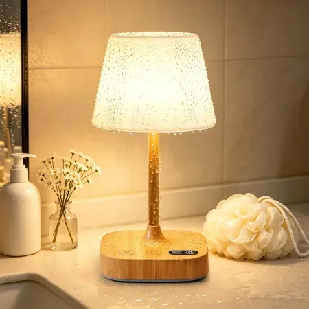 BUCASA Waterproof Rechargeable 3 Color Stepless Dimming Bathroom Shower Light