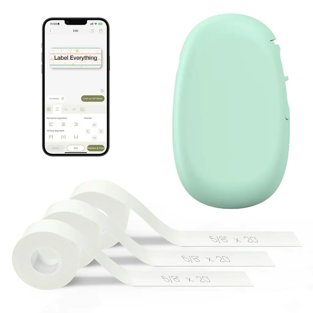 Supvan E10 Bluetooth Label Maker Machine w/ 3 Tapes