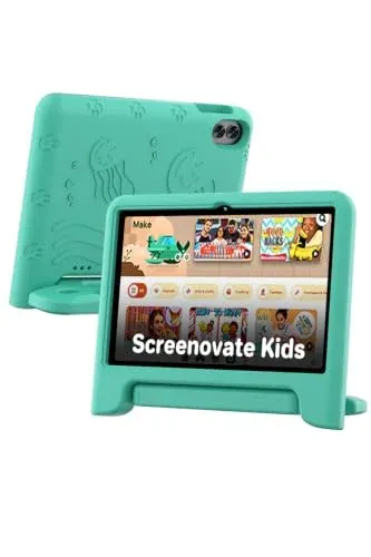 10-Inch Kids Tablet with 64GB Storage, Android 16, Green