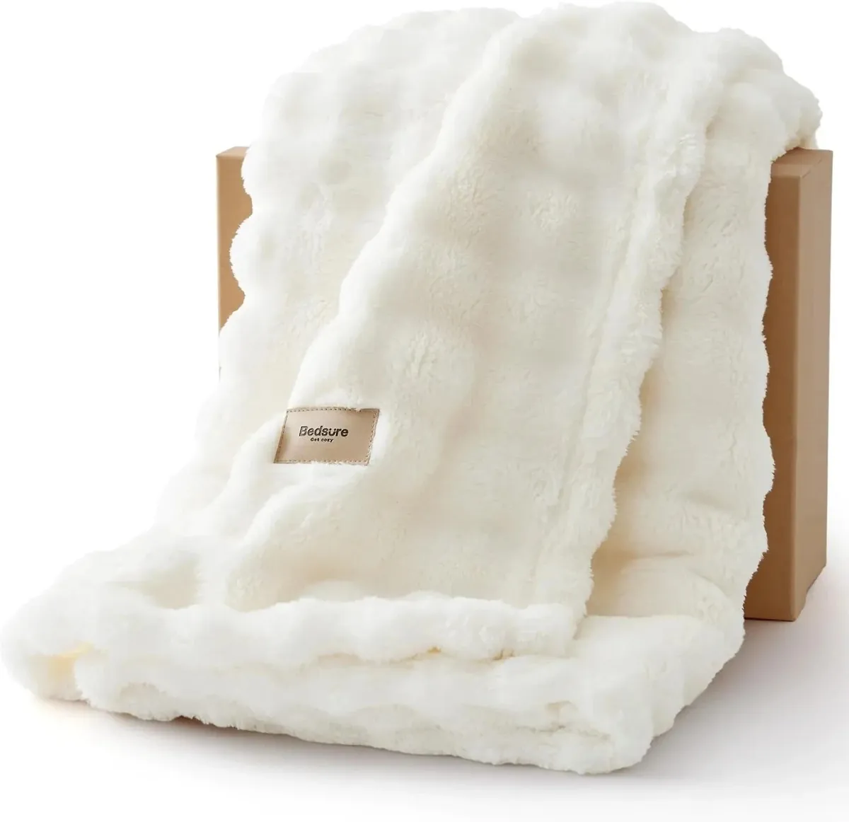 Bedsure 3D Fleece Bubble Blanket for Couch