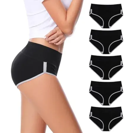 5-Pack CAILECOTTON Women's Cotton High Waisted Underwear
