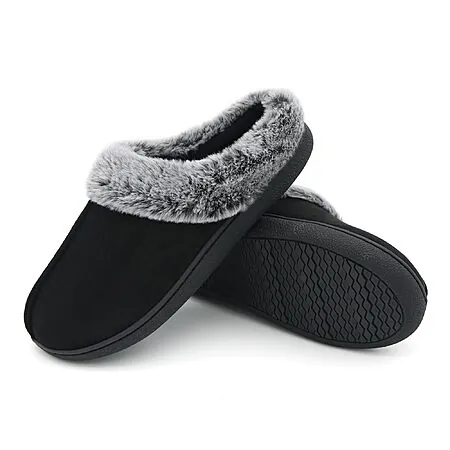 Jerzmy Women's Fuzzy House Slippers (Black or Brown)