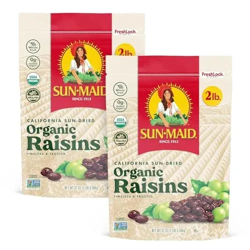 Sun-Maid Organic California Sun-Dried Raisins (2 Pack) 32 oz