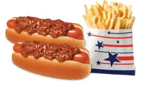 Wienerschnitzel Two Chili Dogs & Medium Fries