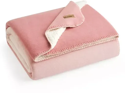 Bearpaw Badger Coco Plush and Sherpa Throw Blanket