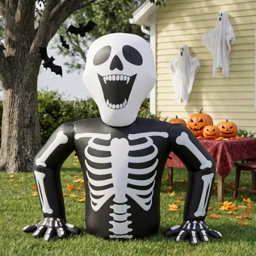 Ktaxon 6' Halloween Inflatable Skeleton with 3 LED Lights