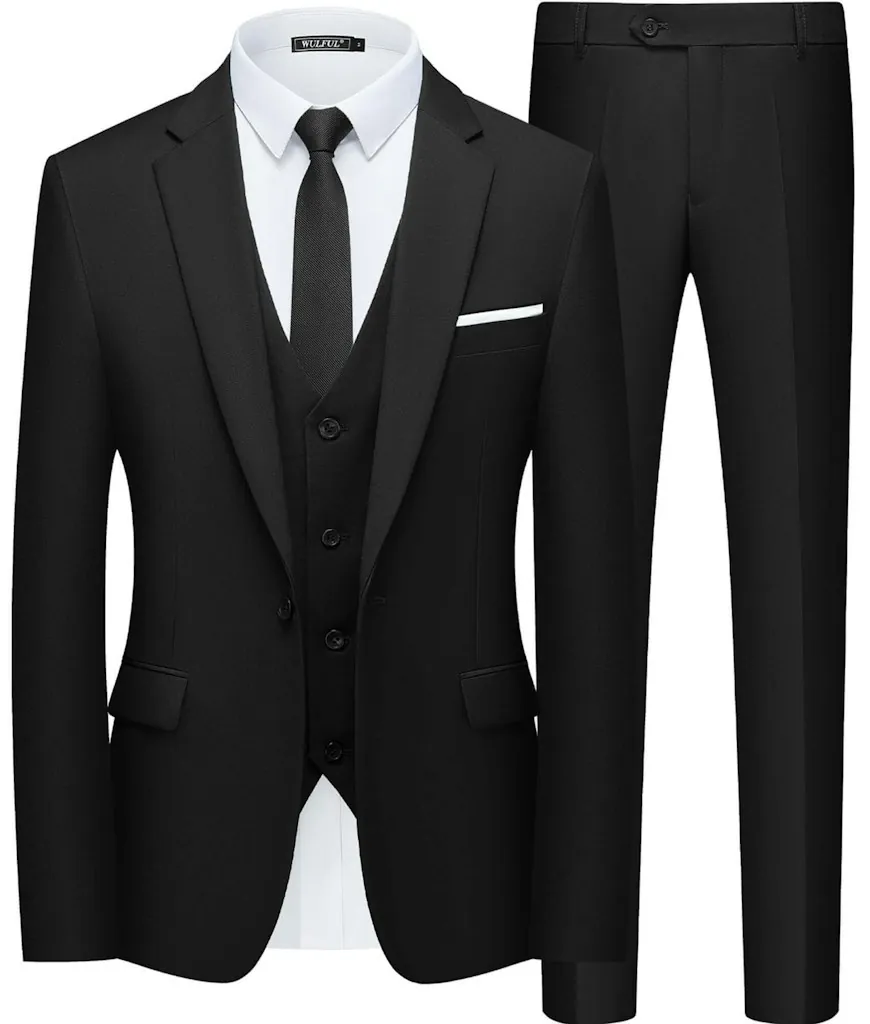 Men's Slim Fit One-Button 3-Piece Suit