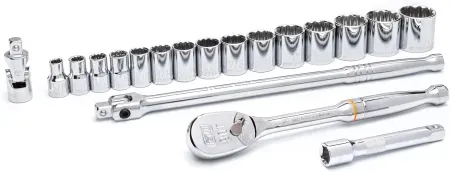 19-Piece GEARWRENCH 1/2" Drive 12 Pt. Standard SAE Mechanics Tool Set