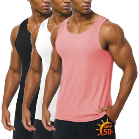 3-Pack ZITY Men's UPF 50+ Sleeveless Workout Tank Top