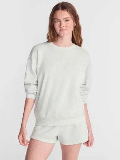 No Boundaries Women's Pullover Crewneck Long Sleeve Sleep Top, XXS-3X