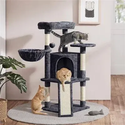 Yaheetech 42" Plush Cat Tree & Condo