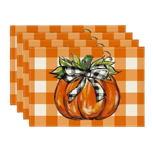 Pumpkin Fall Placemats Set of 4