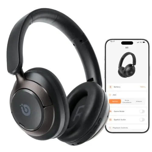 Boean Active Noise Cancelling Headphones with 120H Playtime