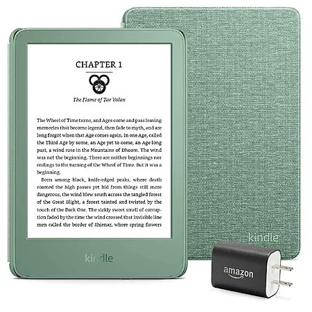 Prime: Amazon Kindle Essentials Bundle w/ Fabric Cover & 9W Power Adapter (various)