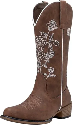 Women's Mid Calf Western Cowboy Boots