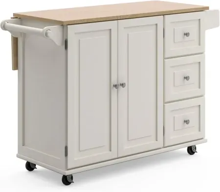 Homestyles Dolly Madison Mobile Kitchen Island Cart w/ Drop Leaf Bar