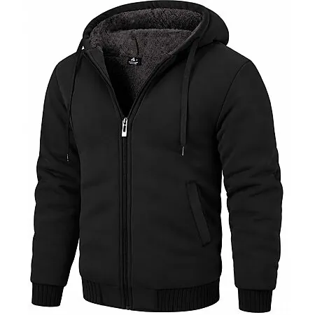 ZITY Men's Zip Up Fleece Sherpa Lined Hoodie (Various)