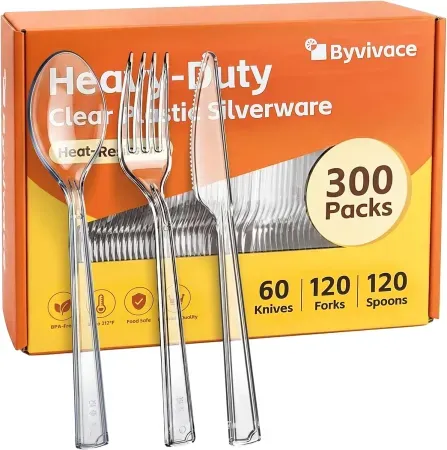 300-Count Byvivace Clear Plastic Silverware Set