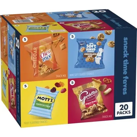 20-Count Chex Mix, Mott's, Gardetto's, Pillsbury Cookies Variety Pack