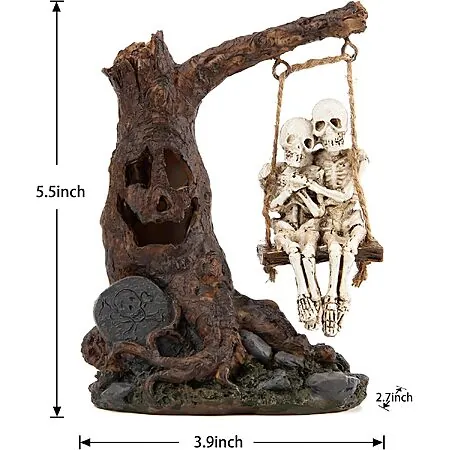 Smadeer 5.5" Halloween Skull Statue w/ LED Light