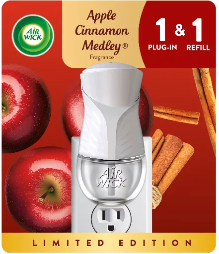 Air Wick Plug-In Scented Oil Air Freshener Starter Kit Apple Cinnamon Medley 0.67 fl oz