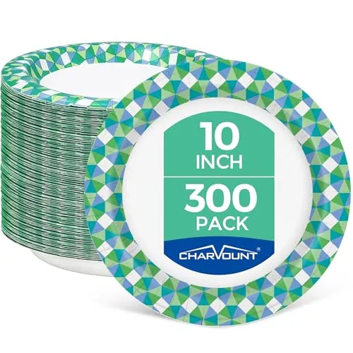 Charmount 300-Count 10" Disposable Paper Plates