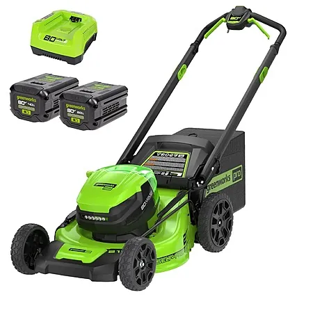 Renewed: Greenworks 80V 21" Self-Propelled Lawn Mower w/ 2x Batteries & Charger