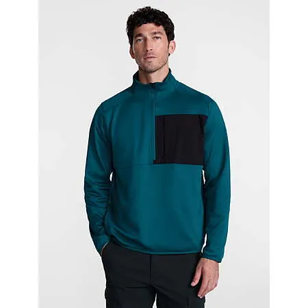 Ozark Trail Men’s Half-Zip Pullover (Teal, Size M-3XL)