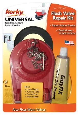 KORKY 2" Universal Toilet Flush Valve Complete Repair Kit with Adjustable Toilet Flapper