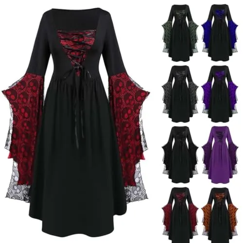 Halloween / Medieval Gothic Bat Sleeve Dresses (Various)
