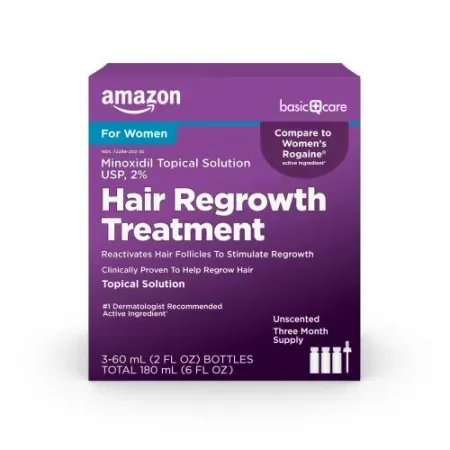 3-Months Amazon Basic Care Minoxidil Topical Hair Regrowth Treatment