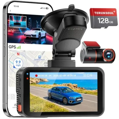 Terunsoul 4K+4K Dash Cam 128GB