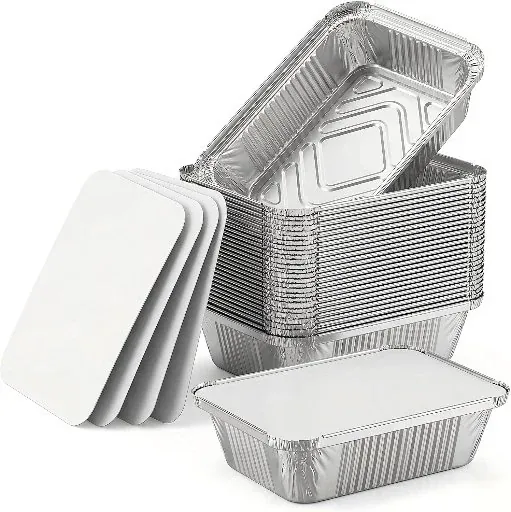 50 Pack Aluminum Pans with Cardboard Lids