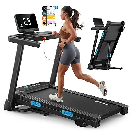 MERACH T12 Series Incline Treadmill (up to 300-Lbs, 16.5" x 42.5" Pad)