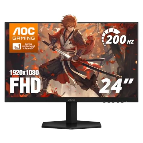 AOC 24" Gaming Monitor FHD 200Hz IPS NVIDIA G-SYNC Compatible 0.3ms 24G42HE