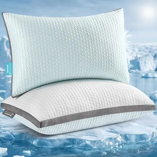 Cooling Pillows Queen Size Set of 2 Shredded Memory Foam
