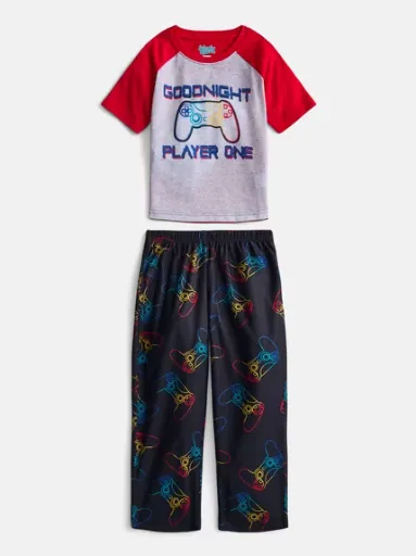Wonder Nation Boys' Gaming 2-Piece Pajama Set, Size XL