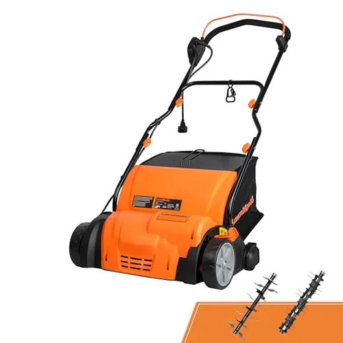 LawnMaster GV1314 15" 13 Amp Electric 2-in-1 Dethatcher & Scarifier